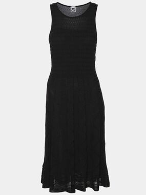 M by Missoni Black Sleeveless Rib Knit Midi Dress